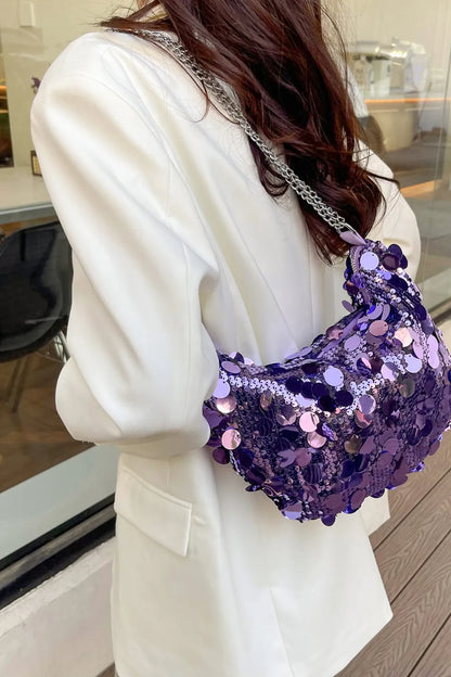 Sequin Chain Crossbody Bag - various colours