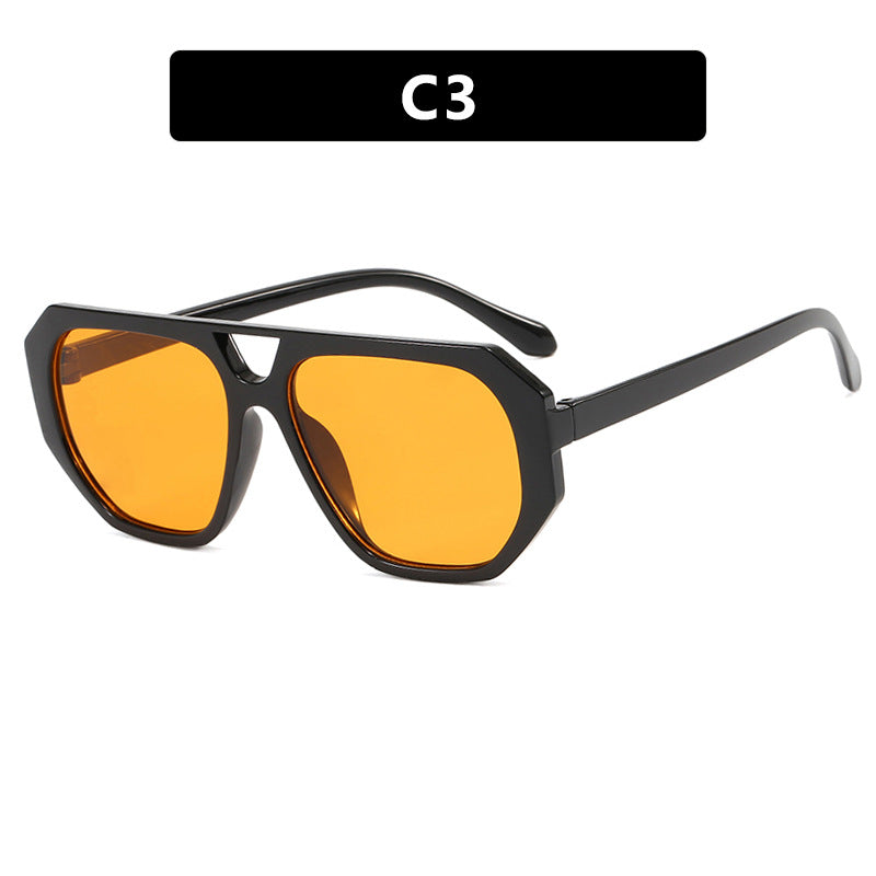 Ladies Double Beam Polygon Sunglasses - various colours