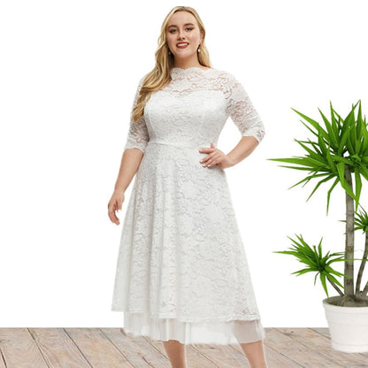 Women's Dress Lace Detail - Plus Size - Various Colours