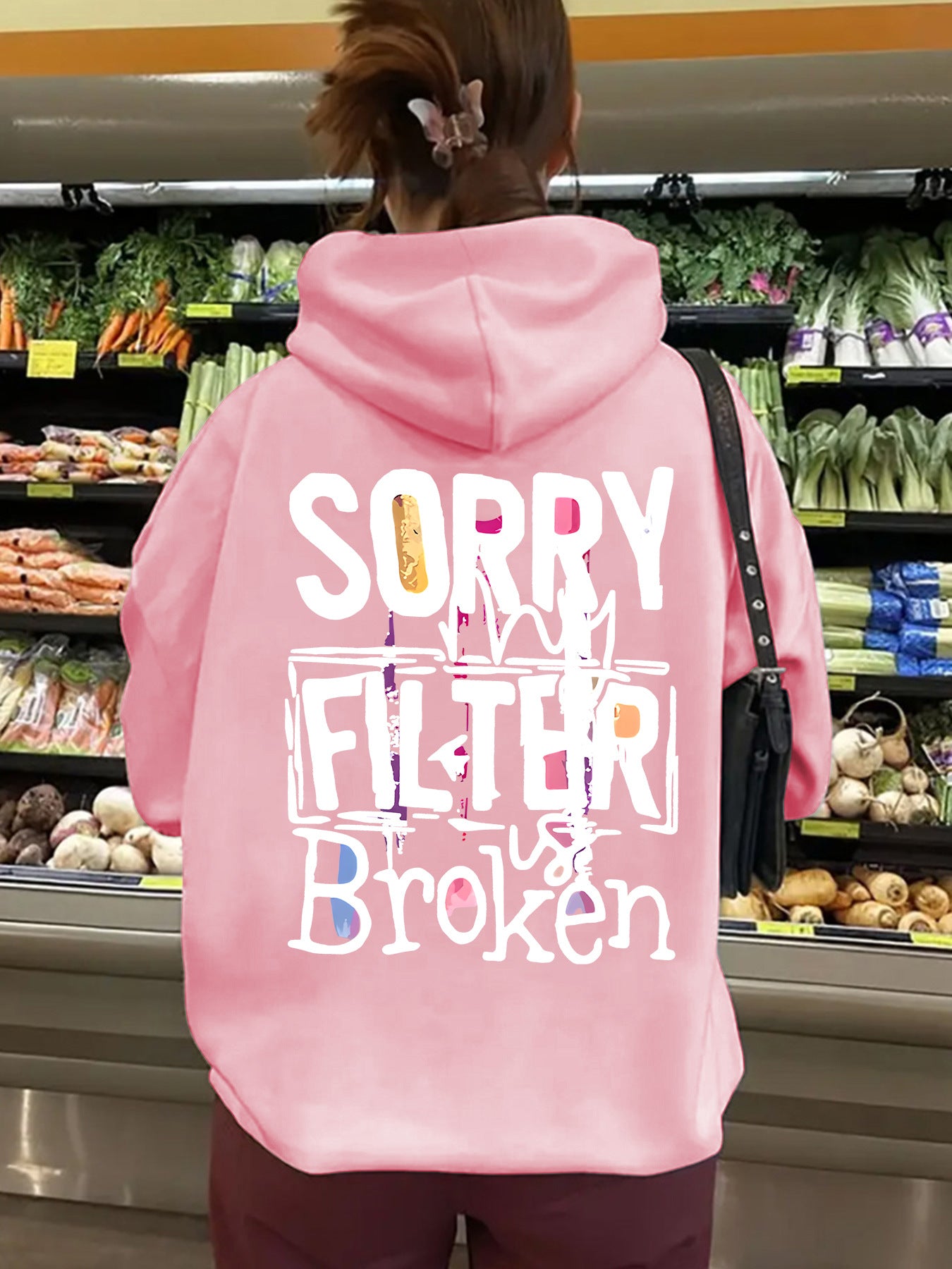 Women's Slogan Hoodie - Filter Broken