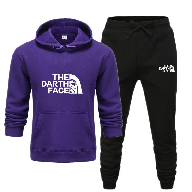 Men's Hoodie and Tracksuit Bottom Set - The Darth Face
