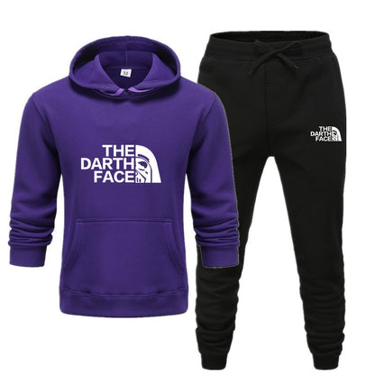 Men's Hoodie and Tracksuit Bottom Set - The Darth Face