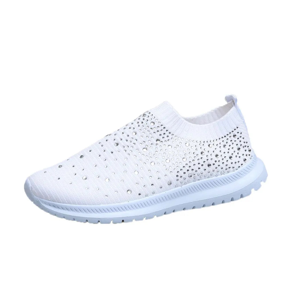 Rhinestone Decor Mesh Breathable Trainer