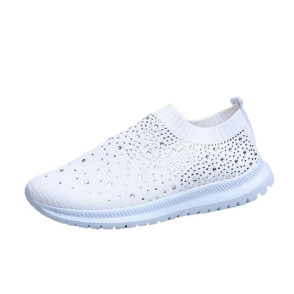 Rhinestone Decor Mesh Breathable Trainer