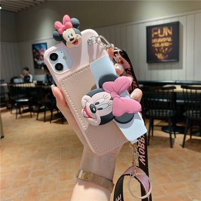 iphone Case - Models 6/7/8 11 - 14 & X - Mickey & Minnie with Coin Purse