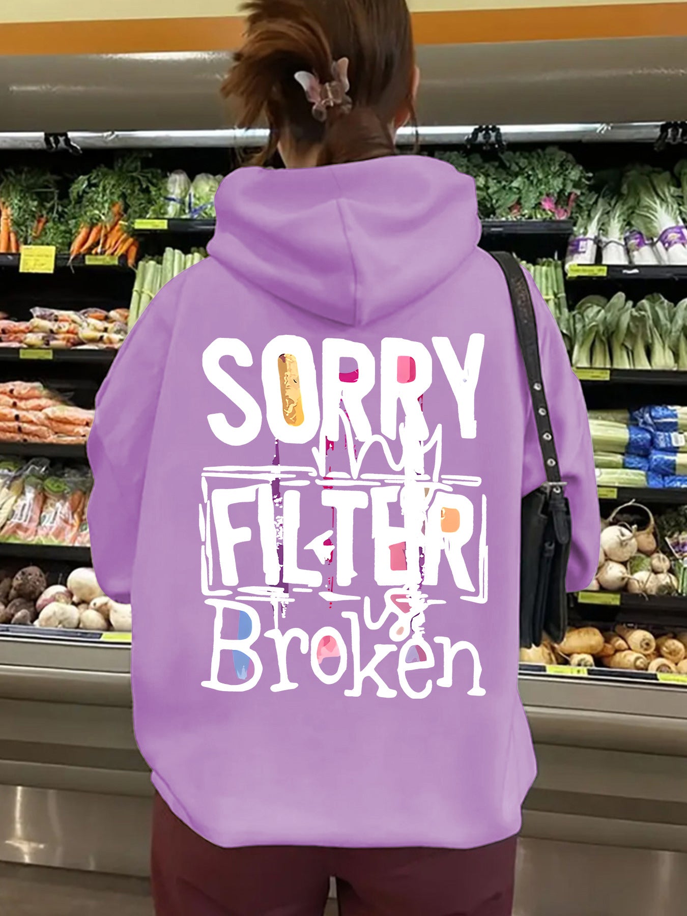 Women's Slogan Hoodie - Filter Broken