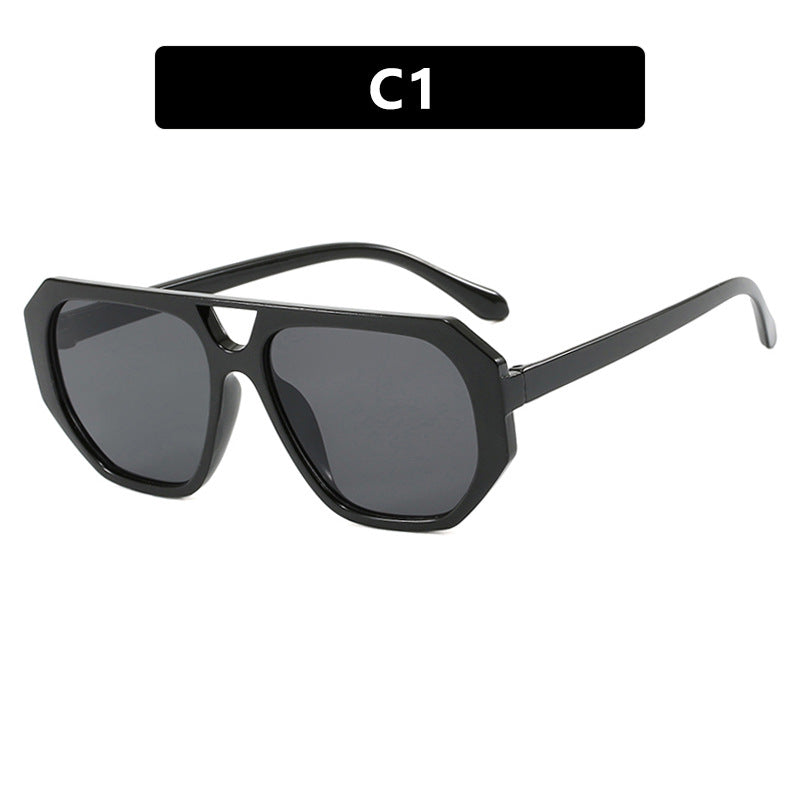 Ladies Double Beam Polygon Sunglasses - various colours