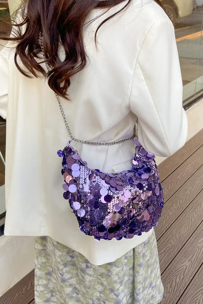 Sequin Chain Crossbody Bag - various colours