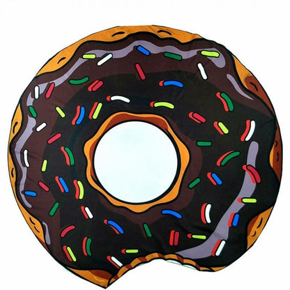 Round Beach Towel with Various Food Designs