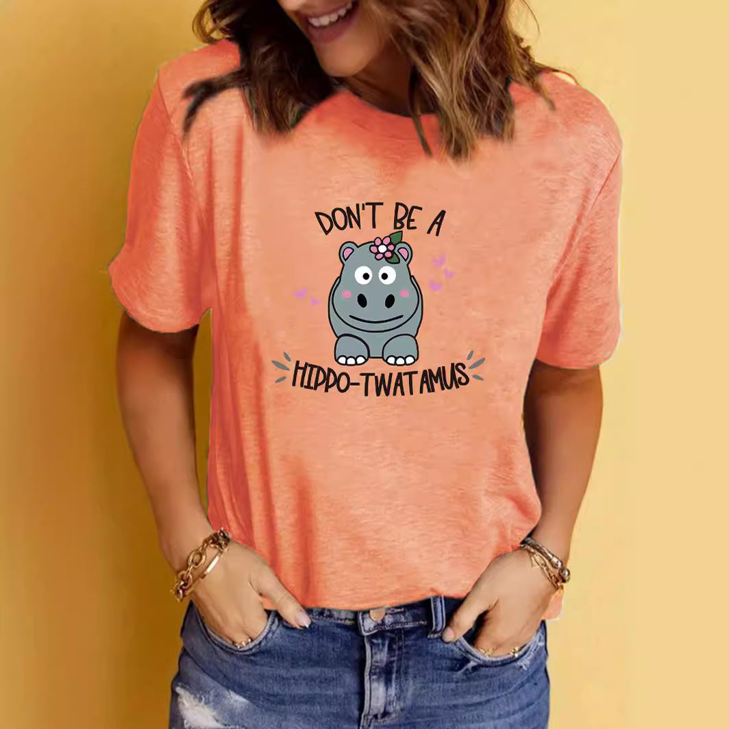 Slogan T-Shirt - Hippo-T**tamus - Various Colours