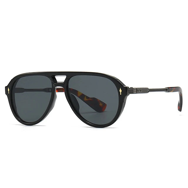 Men's Retro Double Bridge Pilot Sunglasses