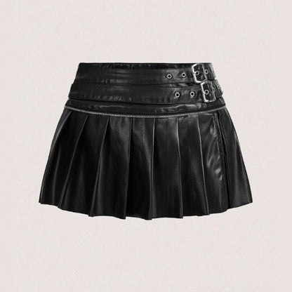 Faux Leather PU Pleated Skirt - Various Colours