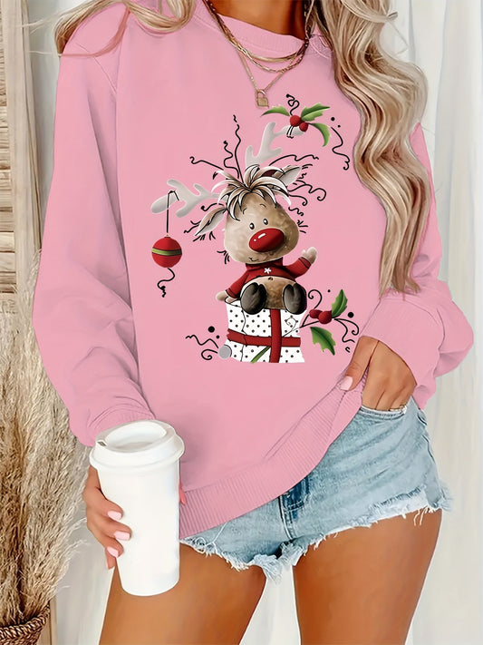 Women's Christmas Sweatshirt - Reindeer - Various Colours