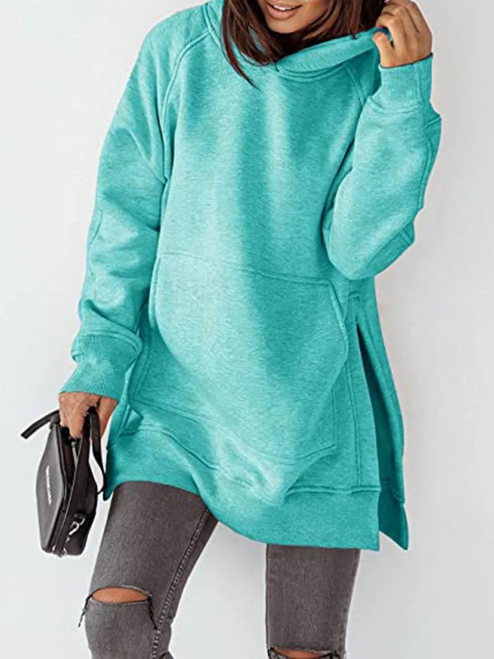 Hoodie with Slit Pocket