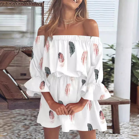 Ladies Summers Dress - Off The Shoulder - Various Colours - up to 3XL