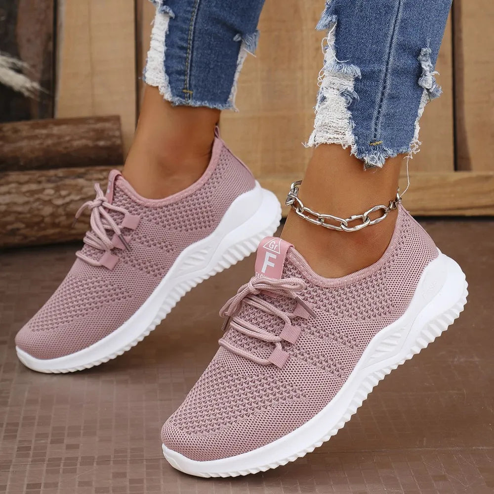 Breathable Mesh Lace Up Trainer