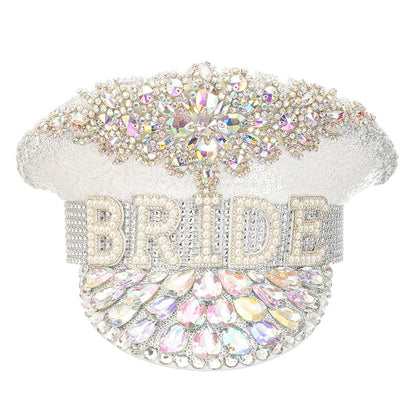 Handmade Sequined & Beaded Rhinestone Bride Hen Hat