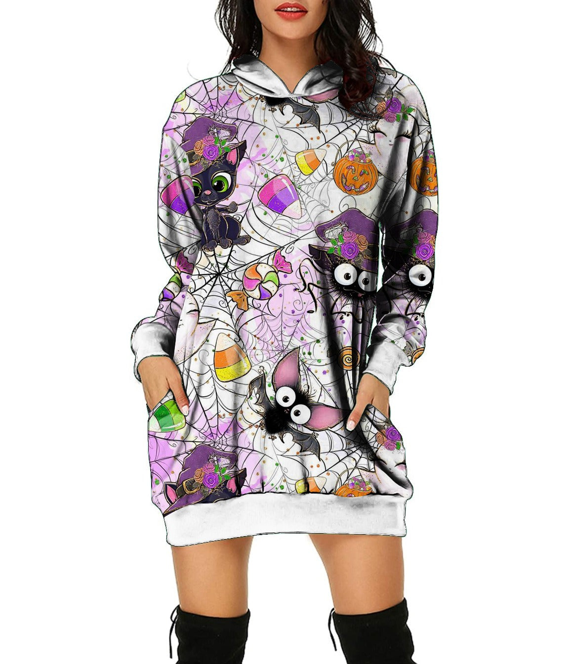 Halloween Hoodie Sweater Dress