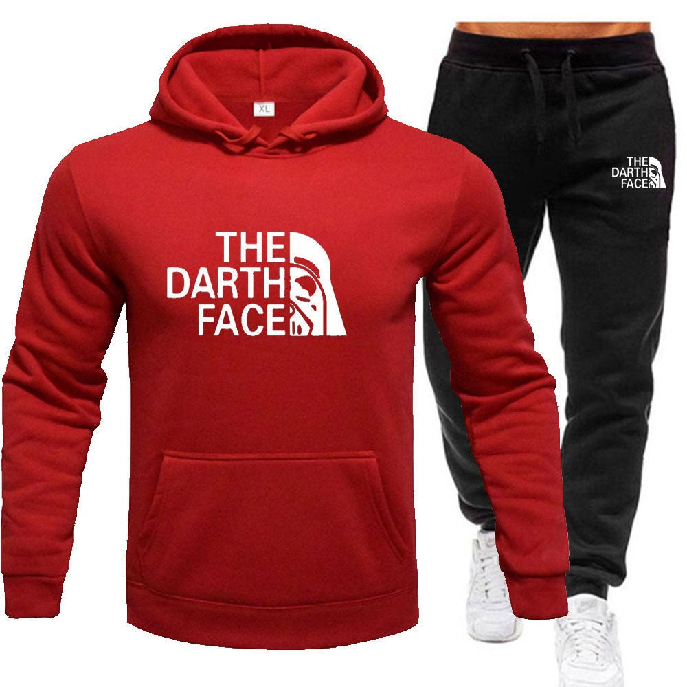 Men's Hoodie and Tracksuit Bottom Set - The Darth Face
