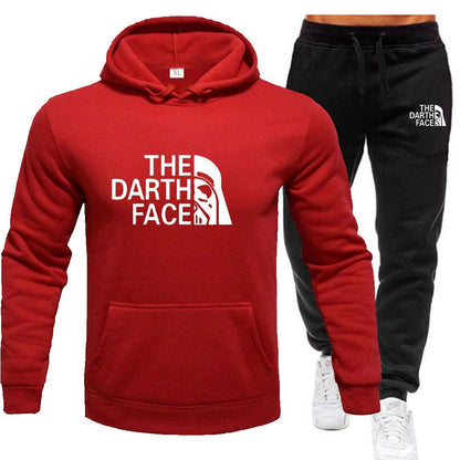 Men's Hoodie and Tracksuit Bottom Set - The Darth Face