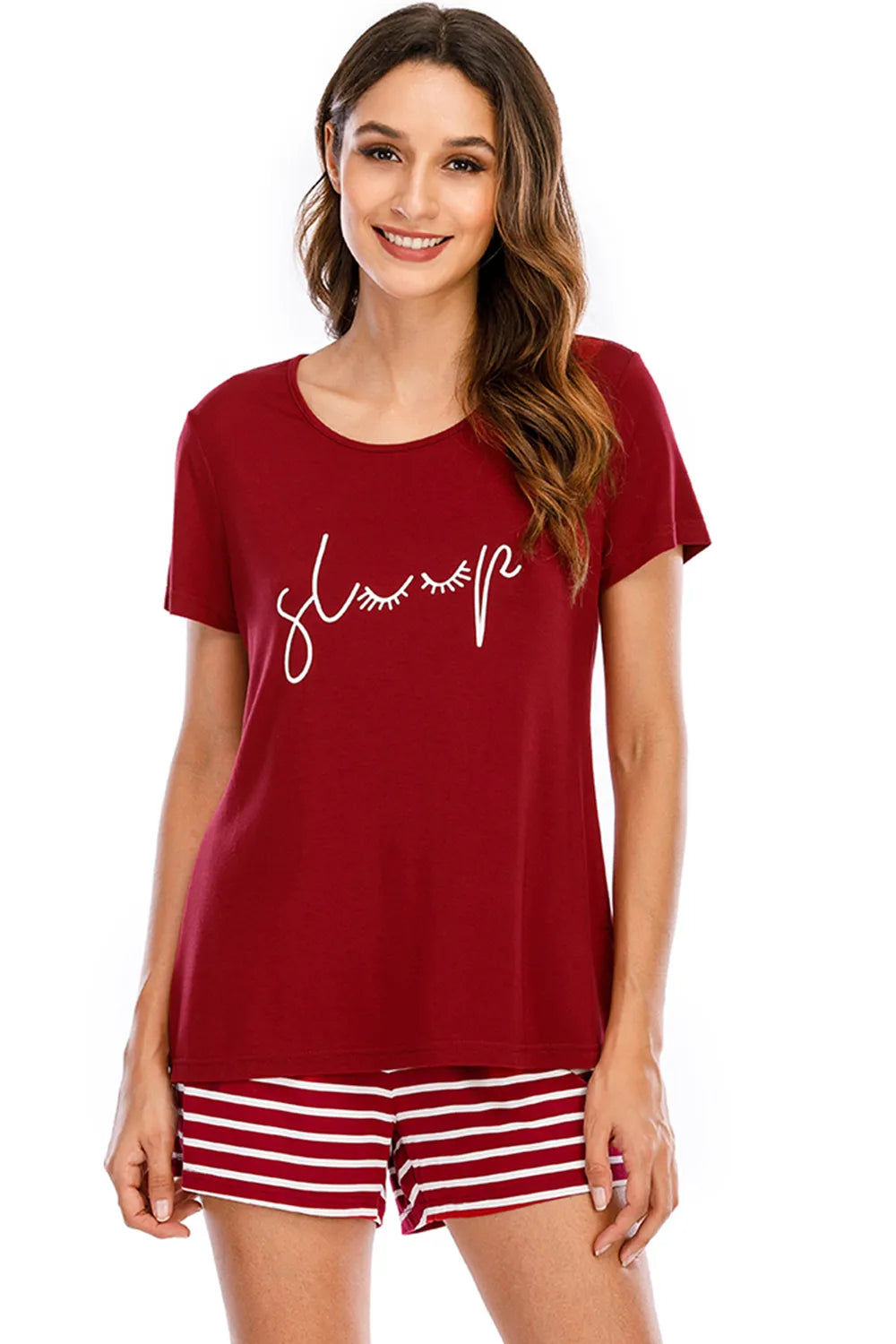 Women's Pyjama Set - Top & Short - Sleep/Dream Big Slogan