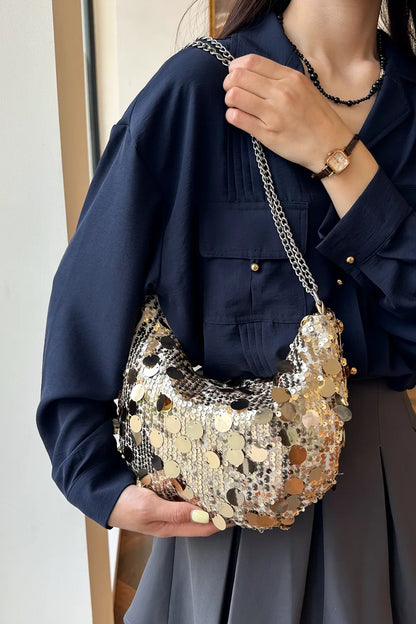 Sequin Chain Crossbody Bag - various colours