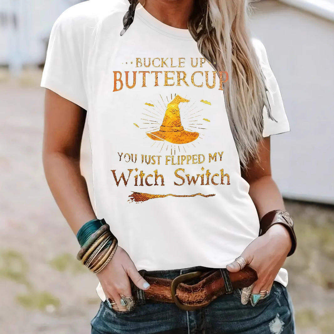 Slogan Halloween T Shirt - Buckle Up