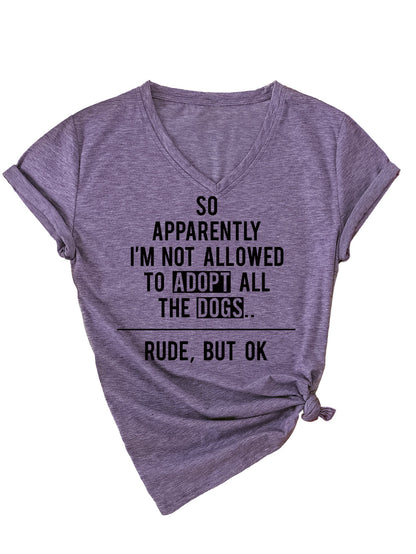 Slogan Tee - Adopt the Dogs - various colours