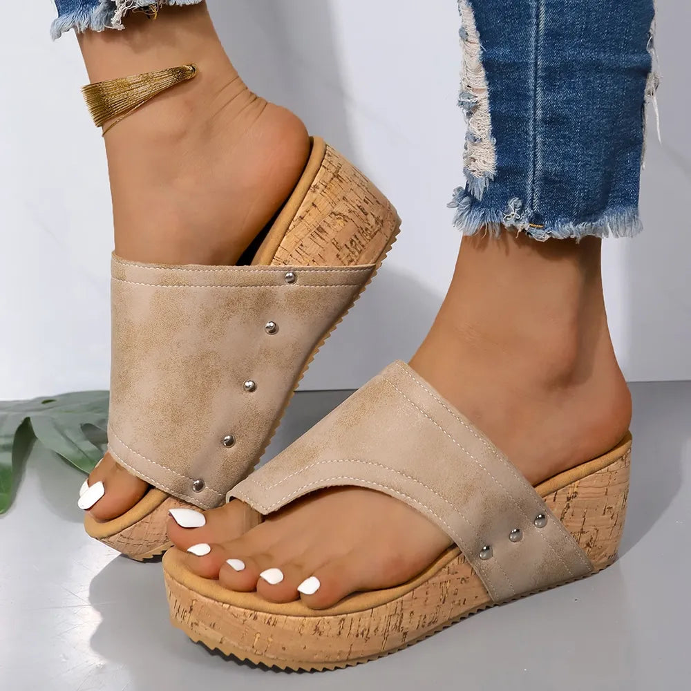 Women's PU Leather Wedge Sandal