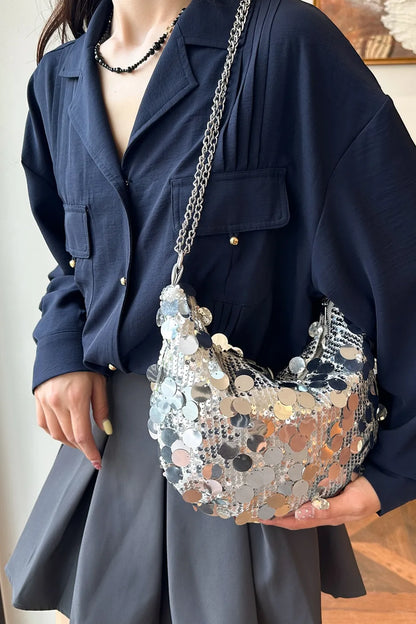 Sequin Chain Crossbody Bag - various colours
