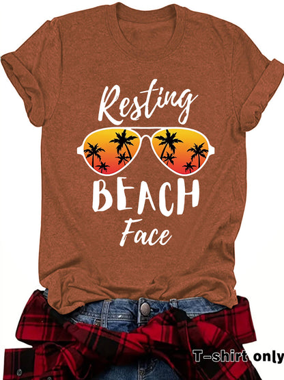 Slogan T Shirt - Resting Beach Face