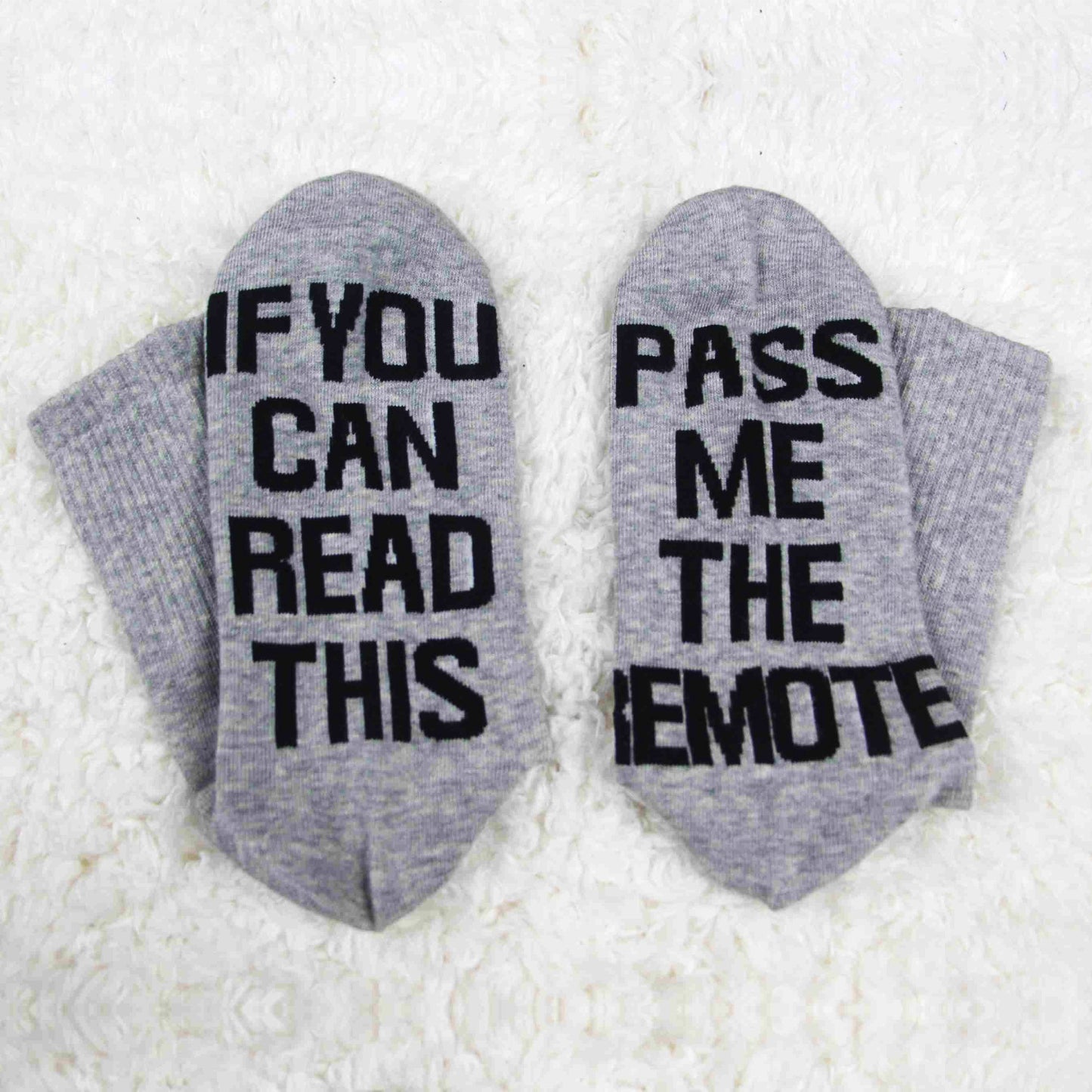 Socks - PASS ME THE REMOTE Slogan