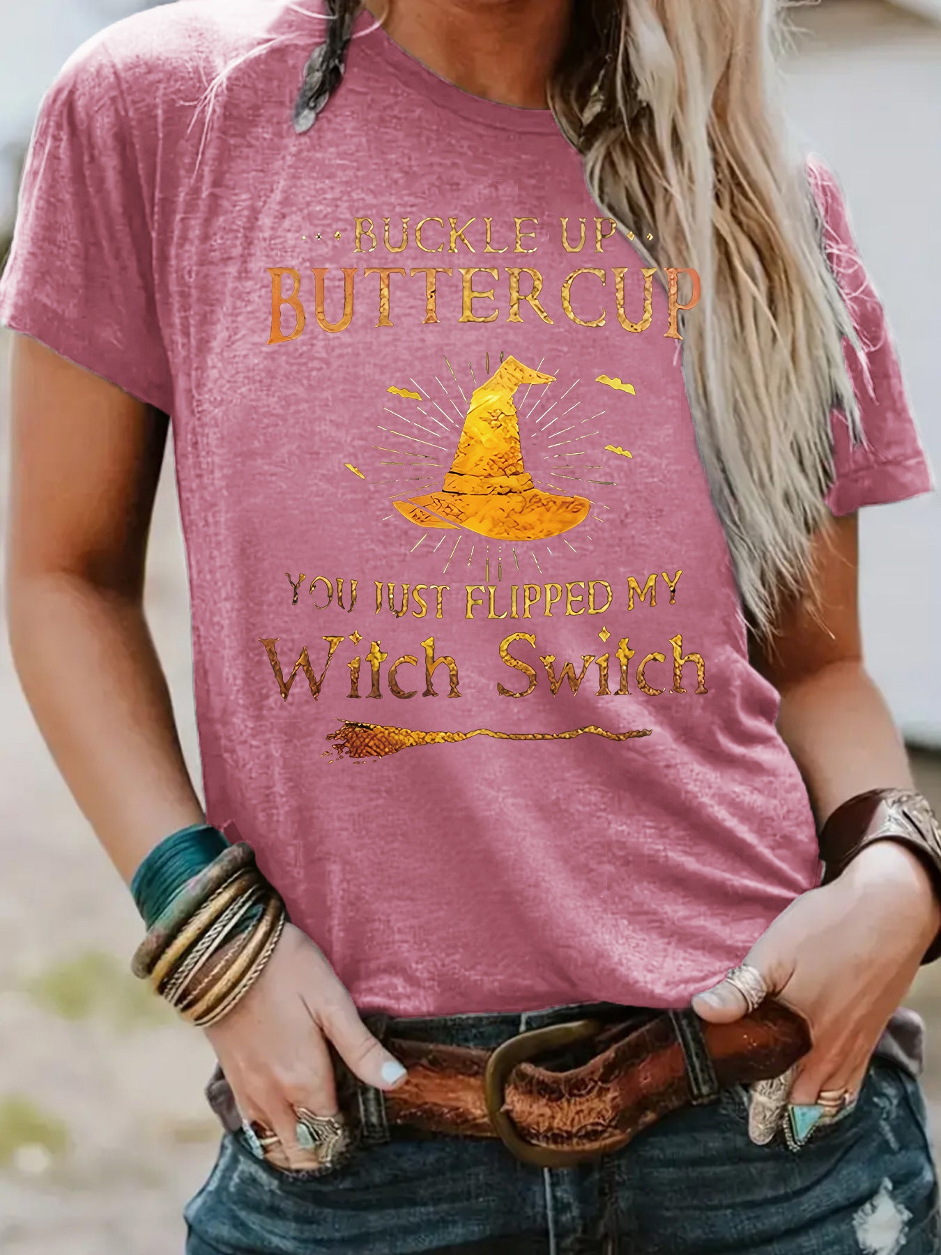 Slogan Halloween T Shirt - Buckle Up