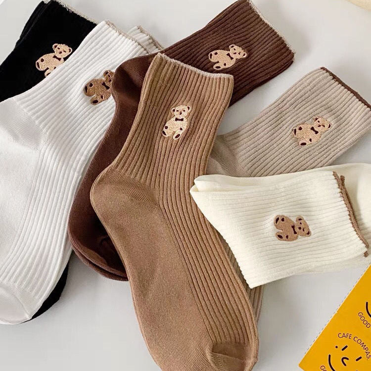 Socks - 6 Pack - Bear Motif