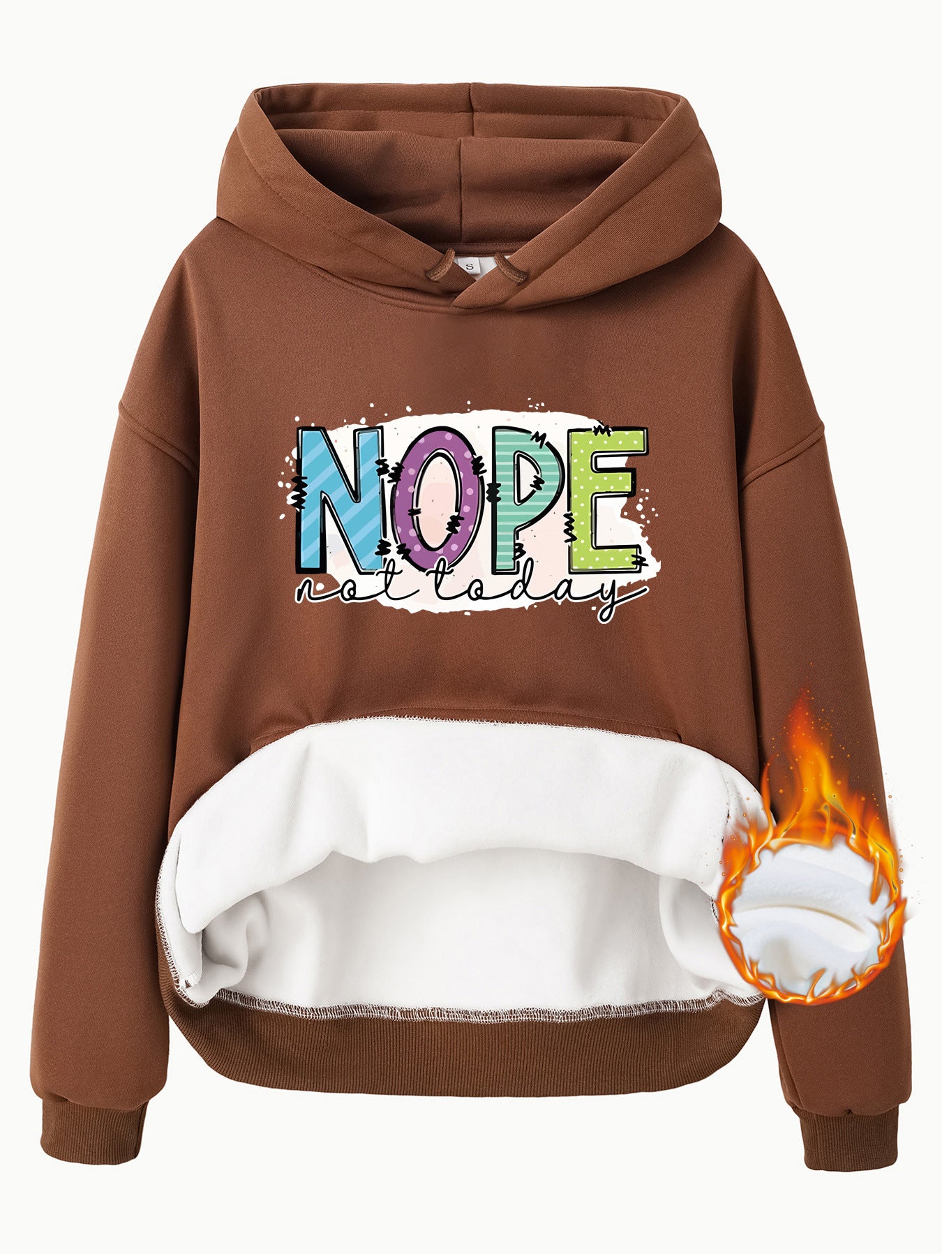 Women's Slogan Hoodie - Nope Not Today