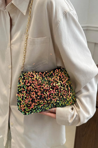Sequin Removable Strap Shoulder Bag - various colours