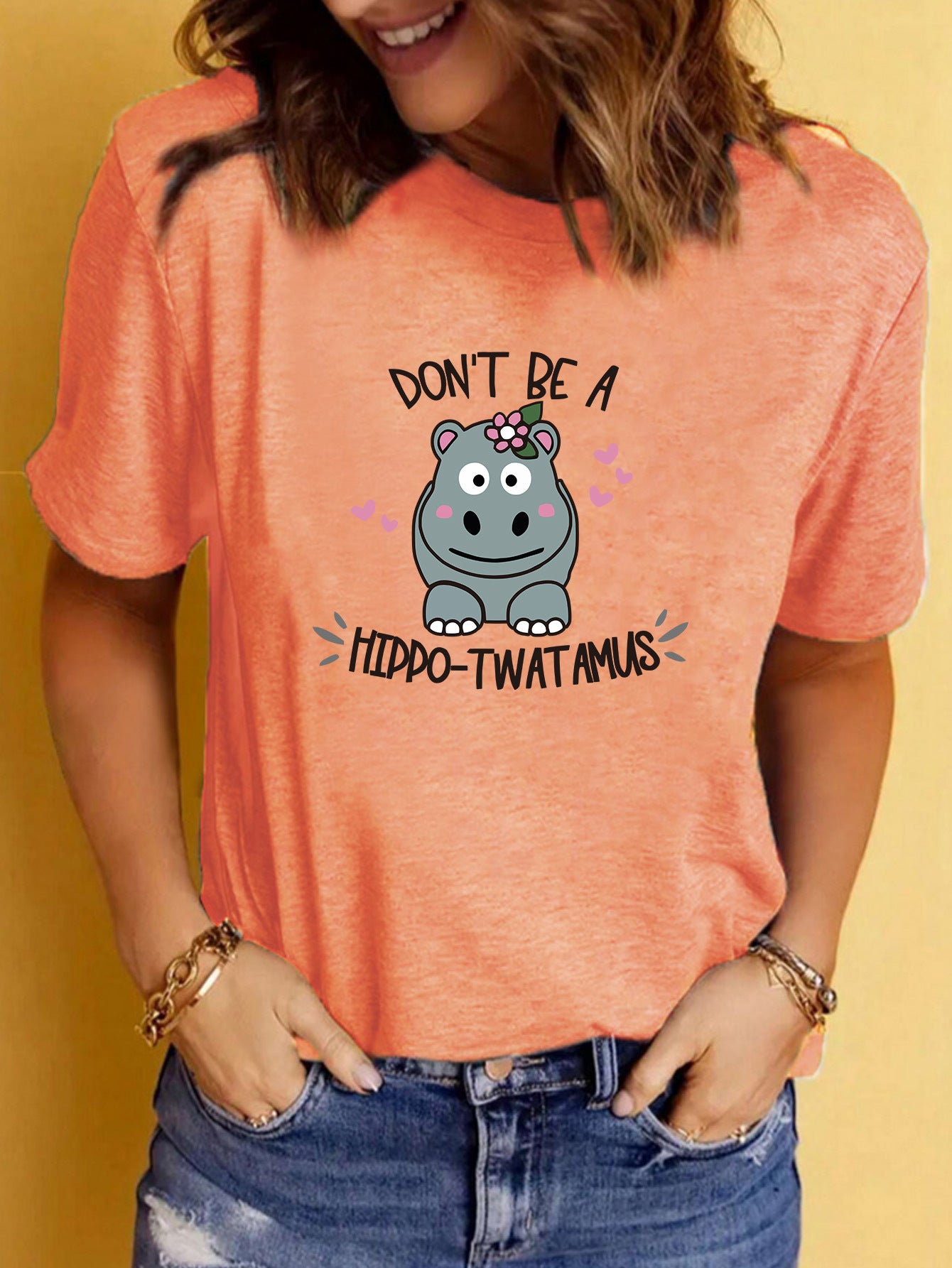 Slogan T-Shirt - Hippo-T**tamus - Various Colours