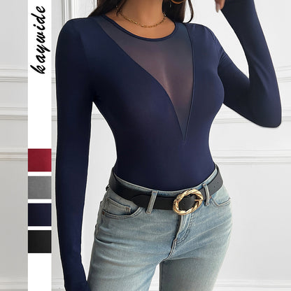 Women's Mesh V Long Sleeve Top - Various Colours