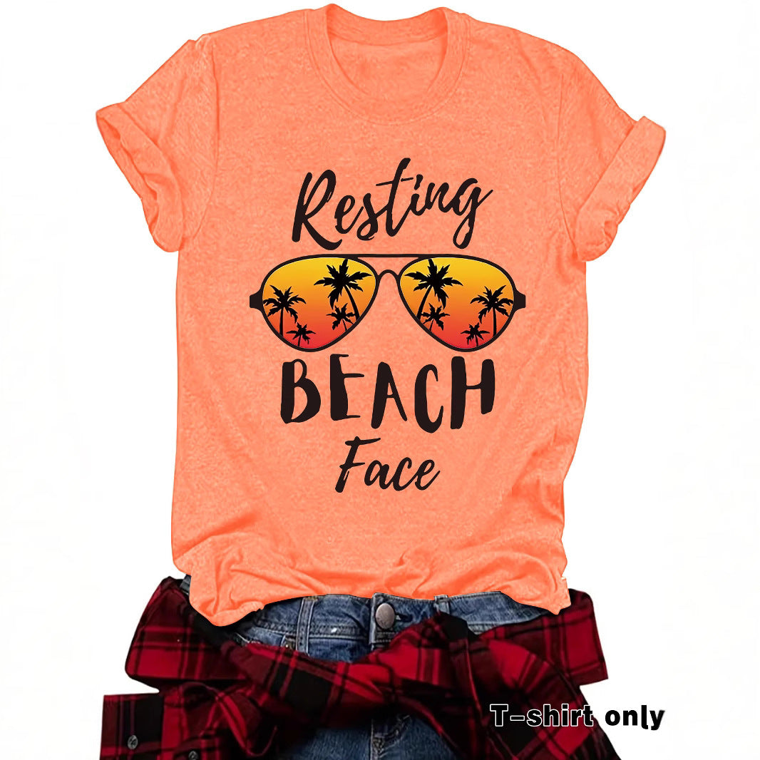 Slogan T Shirt - Resting Beach Face