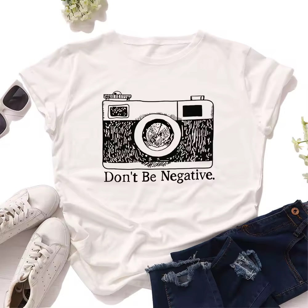 Ladies Slogan T-Shirt - Don't Be Negative - various colours - size S - 3XL
