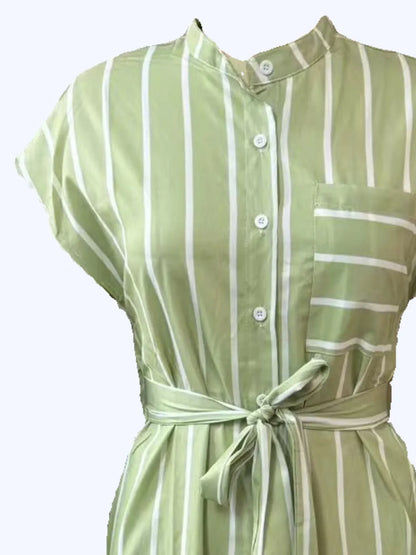 Women's Tie Waist Short Sleeve Dress