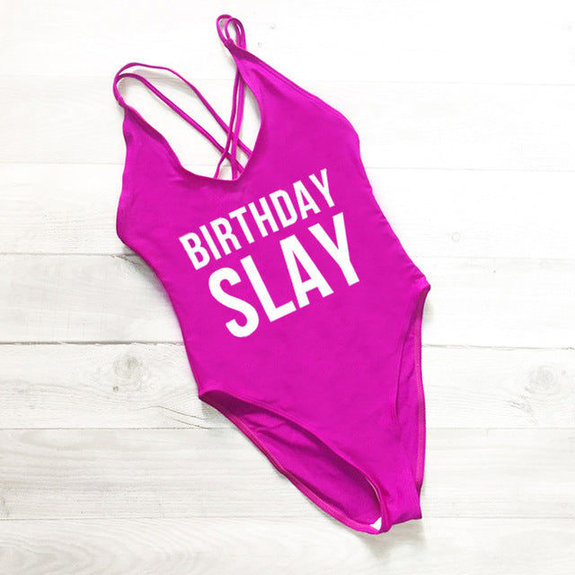 BIRTHDAY SLAY Swimsuit - various colours