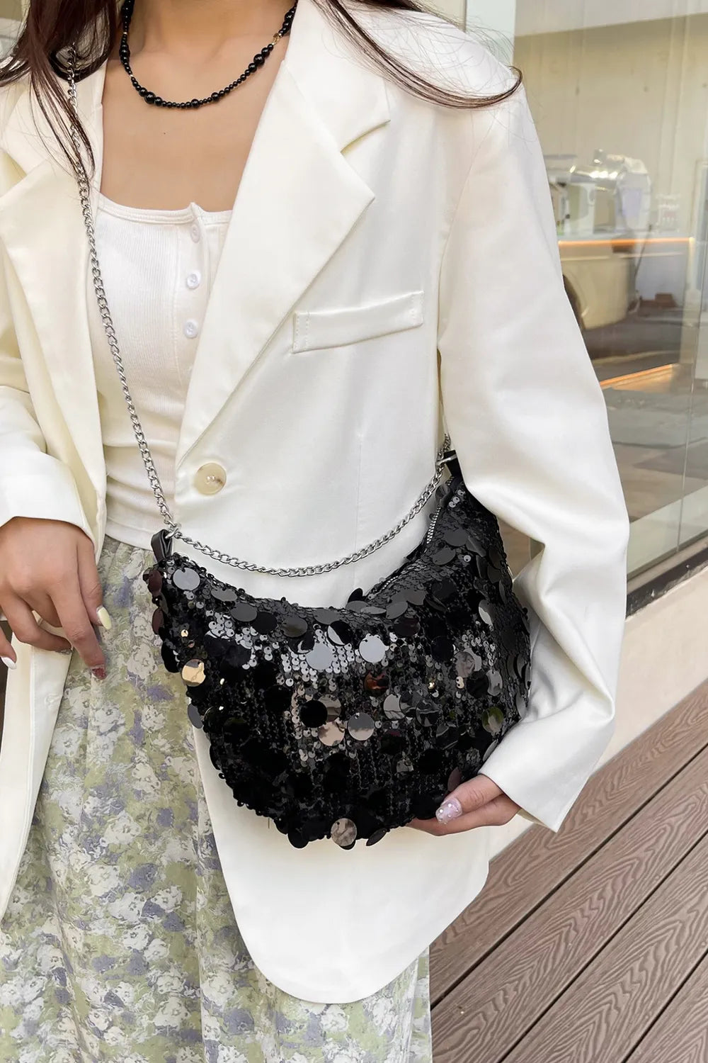 Sequin Chain Crossbody Bag - various colours