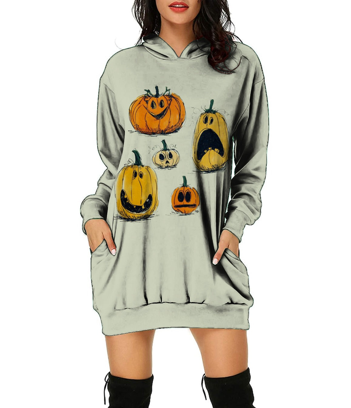 Halloween Hoodie Sweater Dress