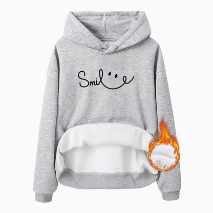Fleece Lined Hoodie - Smile