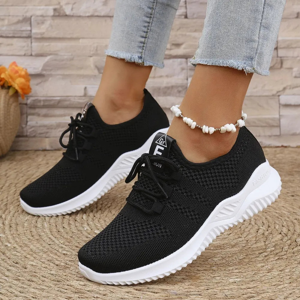 Breathable Mesh Lace Up Trainer