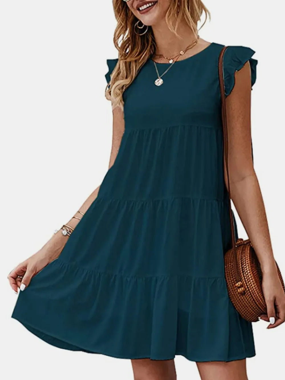 Women's Cap Sleeve Mini Dress