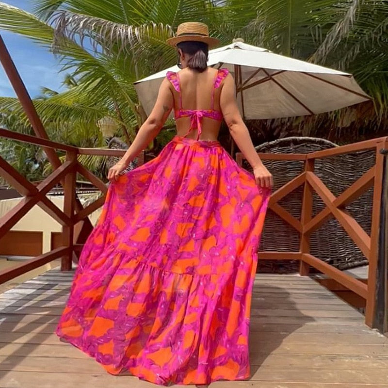 Women's Vintage Swimsuit and matching skirt