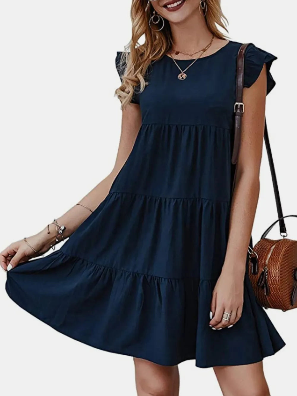 Women's Cap Sleeve Mini Dress