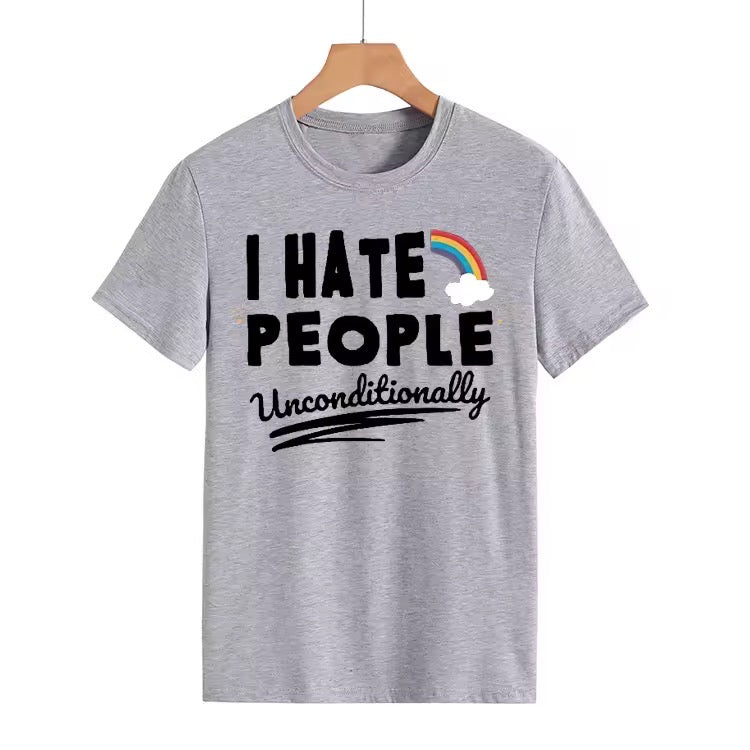 Ladies Slogan T-Shirt - I Hate People Unconditionally - various colours - size S - 3XL